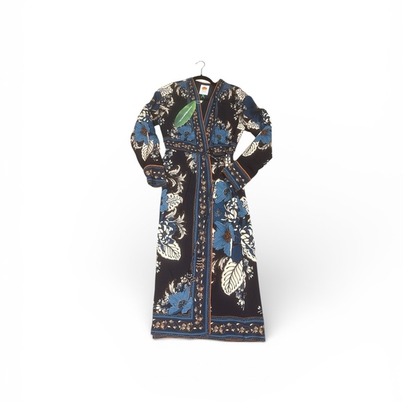 FARM Rio Dresses & Skirts - Floral Black and Blue Long Dress